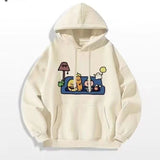 christmas outfit Dodobye Hong Kong style cute cartoon print hooded sweatshirt couple casual style ins autumn and winter jacket for women women clothing