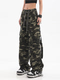 Dodobye Women's Camouflage Baggy Cargo Pants Vintage Y2k Harajuku Aesthetic Streetwear Oversize Pants High Waist Trousers 2000s Clothes