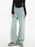 Dodobye Women Light Blue Y2k Jeans Harajuku Oversize Denim Trousers Japanese 2000s Style Baggy Sequins Jean Pants Trashy Vintage Clothes