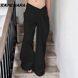 Dodobye E-girl Gothic Ins Irregular Cross Waist Loose and Slimming Wide Leg Pants Spring Hanging Casual Skirt Cargo Pants Women