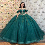 Dodobye Princess Ball Gown Party Dresses Sweet Off Shoulder Green Vestido De Gala Noche Mujer Floor-Length Organza Dress Women-(PRE-ORDER)