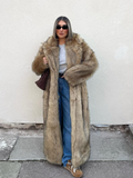 christmas outfit Dodobye Fashion Oversized Lapel Collar Faux Fur Long Coat For Women Chic Long Sleeve Thick Warm Fluffy Jacket 2025 Lady High Streetwear