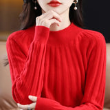 Dodobye 2025 New Autumn Women Pullover Sweater Fashion O-Neck Knitted Female Jumper Long Sleeve Winter Black Soft Elastic Knitwear Tops