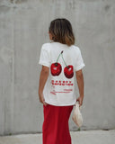 Dodobye Oversized Summer Cherry Graphic T Shirts Casual Y2k Tops Couple Streetwear Gothic Harajuku Clothes Goth Women Clothing