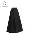 Dodobye Women Black Gothic A-line Pleated Skirt Vintage Y2k Oversize Long Skirt Harajuku Korean Elegant Emo Skirts 2000s Trashy Clothes