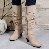 Dodobye 2025 Autumn Fashion  Boots Side Zip Shoes  Mid-calf Boots Pointed Tip Ladies High Heels Suede Botas De Invierno Para Mujer