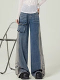 Dodobye Women Blue Baggy Cargo Jeans Harajuku Aesthetic Denim Trousers Y2k Vintage Japanese 2000s Style Loose Jean Pants Trashy Clothes