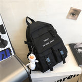 Dodobye bookbags for highschool Schoolbag Female Ins Style Korean Style Junior High School Student College Style Backpack Large Capacity Hong Kong Style High School Student Backpack Fashion