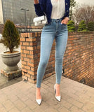 Dodobye Pencil Pants Women High Waist Stretch Jeans Vintage Basics Ankle Length Trousers 2024 Autumn Casual Pockets Button Denims