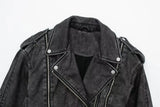 christmas outfit Dodobye 2025 Autumn and Winter Women's Motorcycle Jacket Coat Short Fashion Faux Leather Zipper Jacket Women Clothing