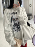 christmas outfit Dodobye Puppy Print Loose Sweatshirt