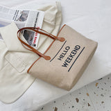 Dodobye Canvas Fashion Printed Letters Large Capacity Shoulder Bag