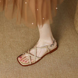 Dodobye Emeralda Open Toe Block Heels Flats Sandals
