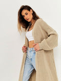 Black Friday Dodobye Casual Knitted Solid Open Long Cardigan Women Retro Loose Soft Long Sleeve Maxi Sweaters Female Autumn Chic Street Outwear