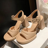 Dodobye Krystalynn Open Toe Block Heels Platforms Sandals