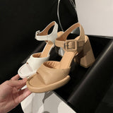 Dodobye Krystalynn Open Toe Block Heels Platforms Sandals