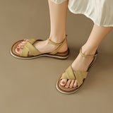 Dodobye Lanisha Open Toe Block Heels Flats Sandals