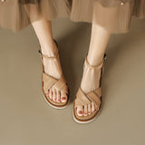 Dodobye Lanisha Open Toe Block Heels Flats Sandals