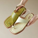 Dodobye Labreana Open Toe Block Heels Flats Sandals