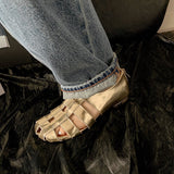 Dodobye Keosha Round Toe Block Heels Flats Sandals