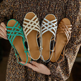 Dodobye Keneisha Open Toe Block Heels Flats Sandals