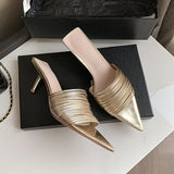 Dodobye Lasha Pointy Toe Stiletto Slides Sandals