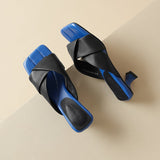 Dodobye Larianna Open Toe Kitten Heels Slides Sandals