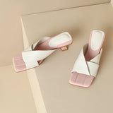 Dodobye Larianna Open Toe Kitten Heels Slides Sandals