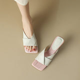 Dodobye Larianna Open Toe Kitten Heels Slides Sandals