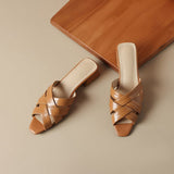 Dodobye Makenzie Peep Toe Block Heels Slides Sandals