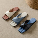 Dodobye Laken Open Toe Block Heels Slides Sandals