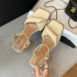 Dodobye Marie Jeanne Open Toe Block Heels Heeled Sandals