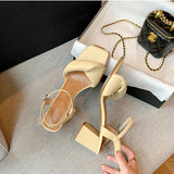 Dodobye Marie Jeanne Open Toe Block Heels Heeled Sandals