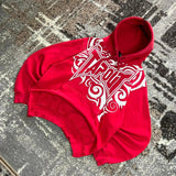 Dodobye Harajuku Street Trend Auspicious Cloud Pattern Printed Red Hoodie Men's Loose Cotton Clothes Y2K Hot Girl Long Sleeve New Style