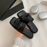 Dodobye Princess Open Toe Block Heels Slides Sandals