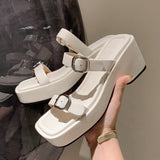 Dodobye Amoura Open Toe Flatforms Slides Sandals