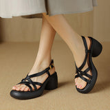 Dodobye Mercy Open Toe Block Heels Platforms Sandals