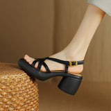 Dodobye Mercy Open Toe Block Heels Platforms Sandals