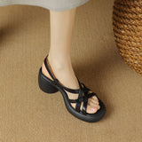 Dodobye Mercy Open Toe Block Heels Platforms Sandals