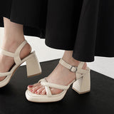 Dodobye Hayley Open Toe Block Heels Platforms Sandals