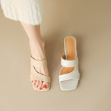 Dodobye Bexley Open Toe Block Heels Slides Sandals