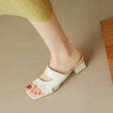 Dodobye Bexley Open Toe Block Heels Slides Sandals