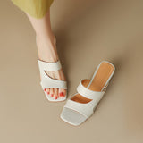 Dodobye Bexley Open Toe Block Heels Slides Sandals