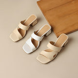 Dodobye Bexley Open Toe Block Heels Slides Sandals