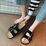 Dodobye Katelyn Open Toe Flatforms Slides Sandals