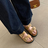 Dodobye Katelyn Open Toe Flatforms Slides Sandals