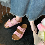 Dodobye Katelyn Open Toe Flatforms Slides Sandals