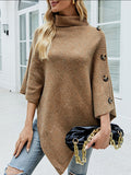 christmas outfit Dodobye Casual 7 Colors High-Neck Sweater Cape