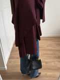 christmas outfit Dodobye 2024 Burgundy Women's Chic Scarf Collar Jackets Autumn Fashion Long Sleeved Casual Loose Coat New Ladies Elegant Street Outwear