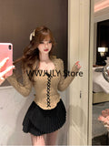 Dodobye 2025 Autumn Bodycon Slim Lace Blouse Woman Kawaii Korean Fashion Y2k Tops Casual Basic Long Sleeve Clothing Office Lady Chic